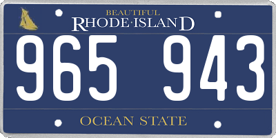 RI license plate 965943