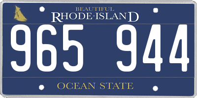 RI license plate 965944