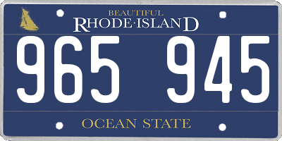RI license plate 965945