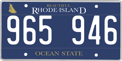 RI license plate 965946