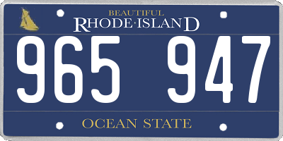 RI license plate 965947