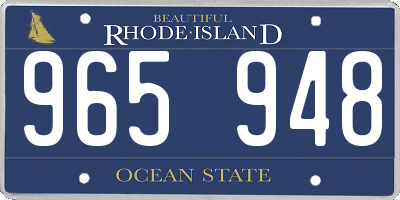RI license plate 965948