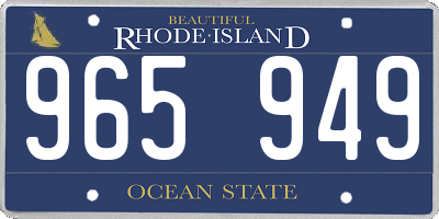 RI license plate 965949
