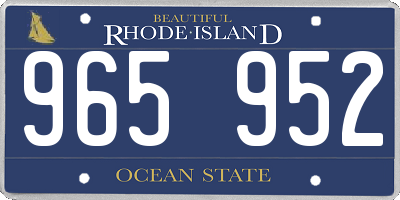 RI license plate 965952