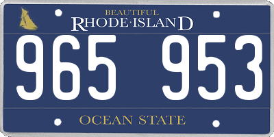 RI license plate 965953