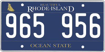 RI license plate 965956