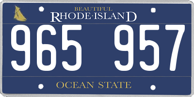 RI license plate 965957