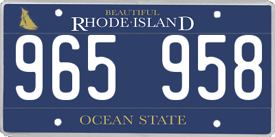 RI license plate 965958