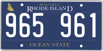 RI license plate 965961