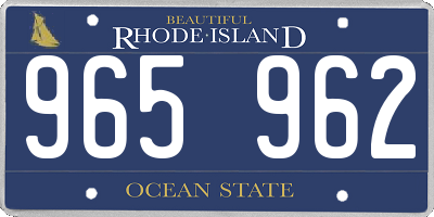 RI license plate 965962