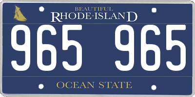 RI license plate 965965