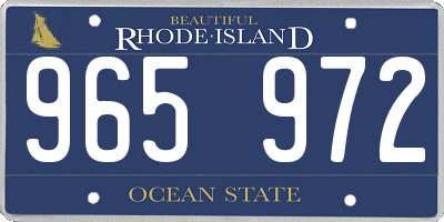 RI license plate 965972