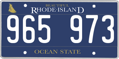 RI license plate 965973