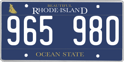 RI license plate 965980