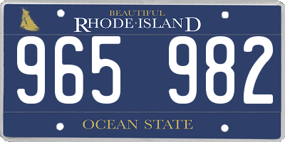 RI license plate 965982