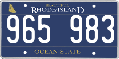 RI license plate 965983