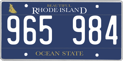 RI license plate 965984