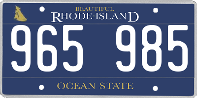 RI license plate 965985