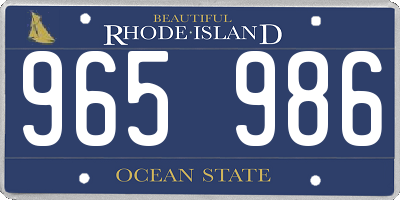RI license plate 965986