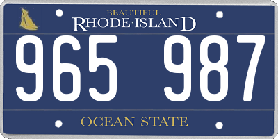 RI license plate 965987