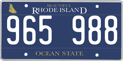 RI license plate 965988