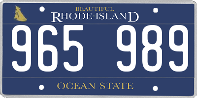 RI license plate 965989