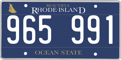 RI license plate 965991