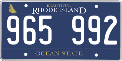 RI license plate 965992