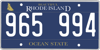 RI license plate 965994