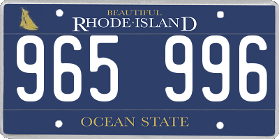 RI license plate 965996