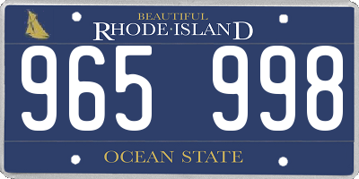 RI license plate 965998