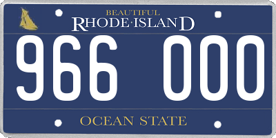 RI license plate 966000