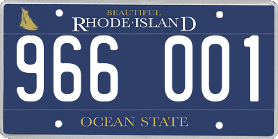 RI license plate 966001