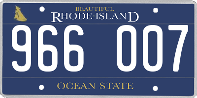 RI license plate 966007
