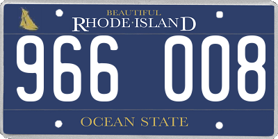 RI license plate 966008