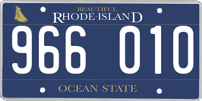 RI license plate 966010