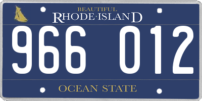 RI license plate 966012