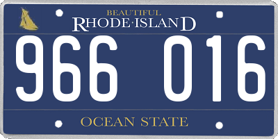 RI license plate 966016