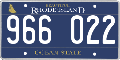 RI license plate 966022