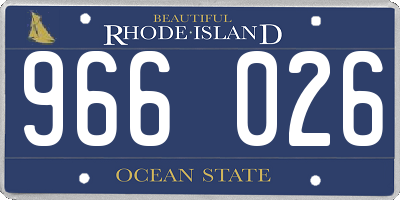 RI license plate 966026
