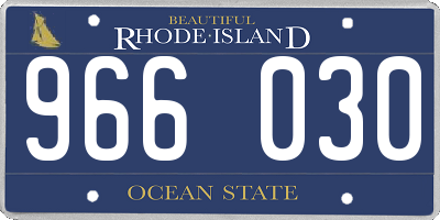 RI license plate 966030