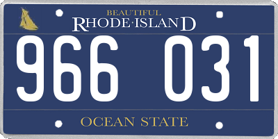 RI license plate 966031