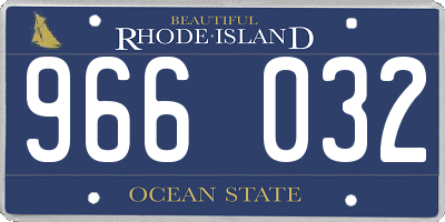 RI license plate 966032
