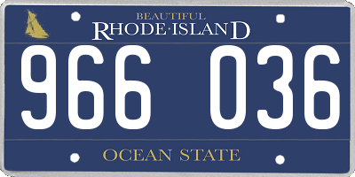 RI license plate 966036