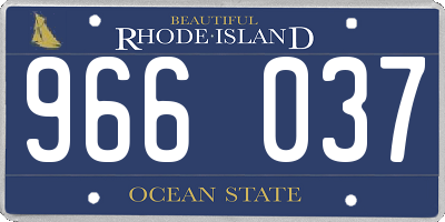 RI license plate 966037