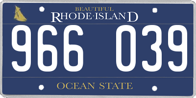 RI license plate 966039