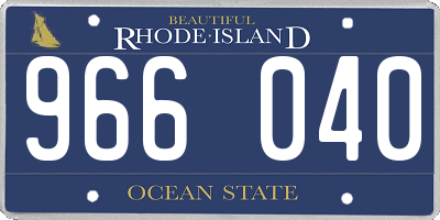 RI license plate 966040