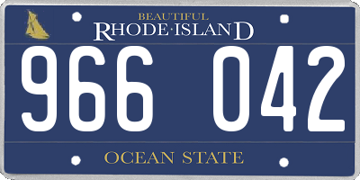 RI license plate 966042