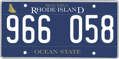 RI license plate 966058