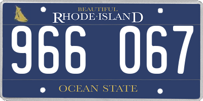 RI license plate 966067